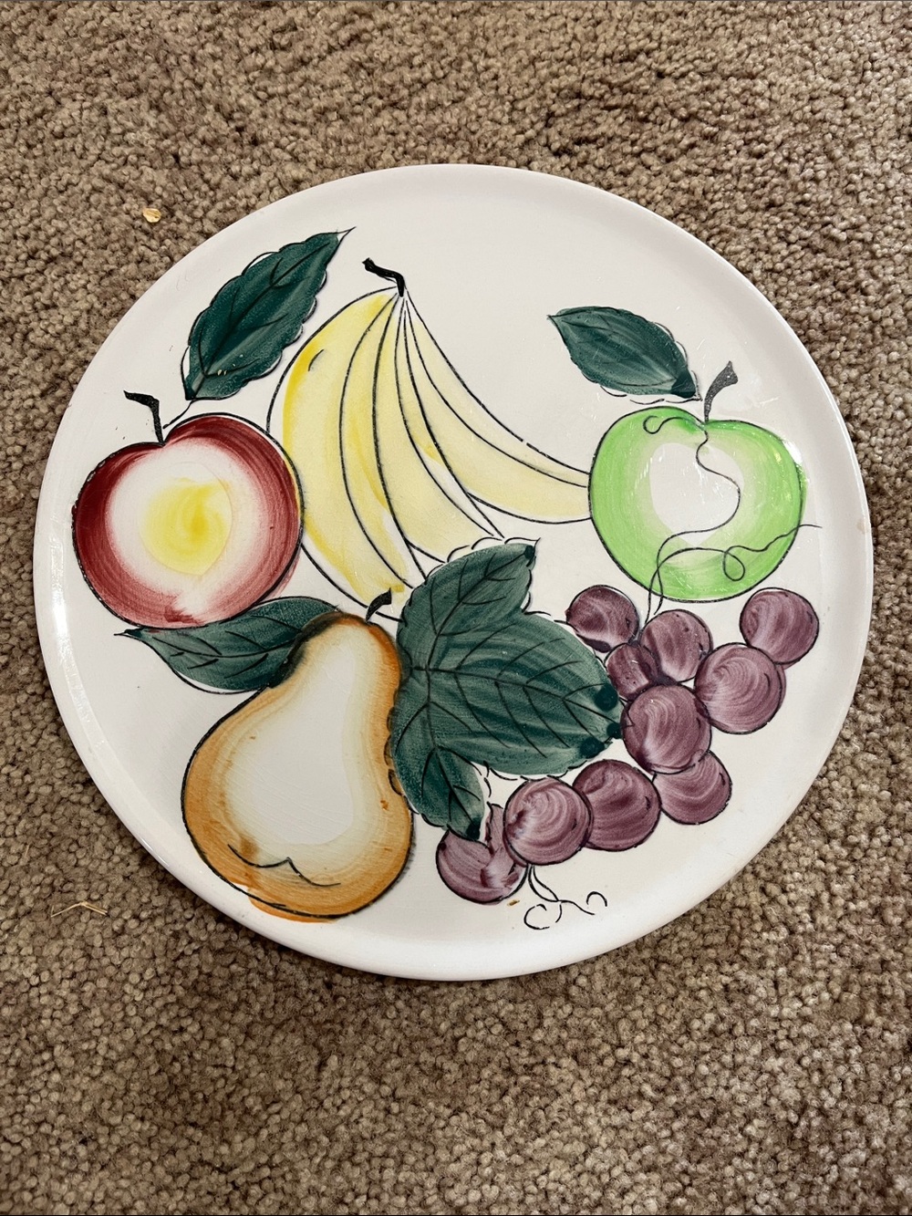 Hand-Painted Fruit Ceramic Dinner Plate - Multicolor